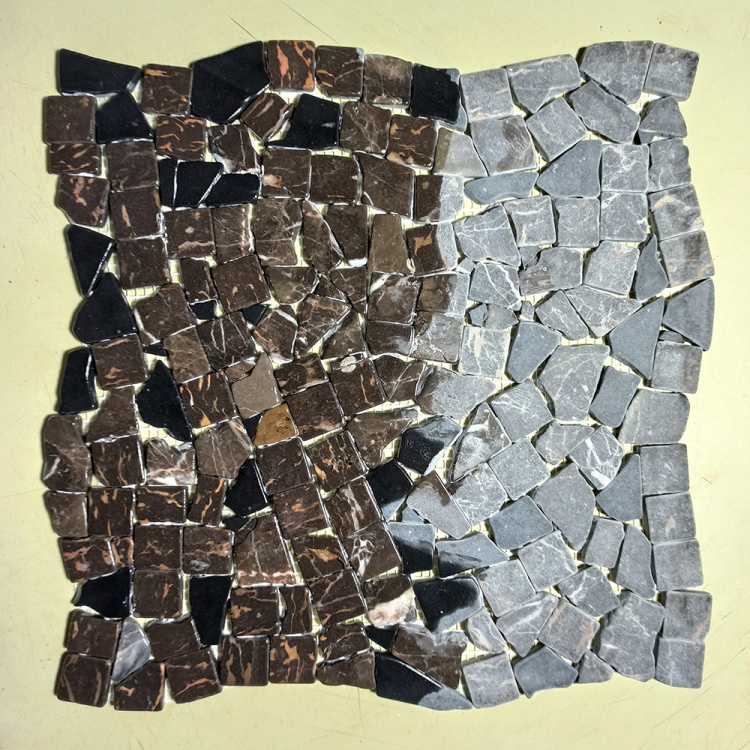 Мозаика из мрамора Матовая МКР-ХСВ (хаотичная) Emperador Dark