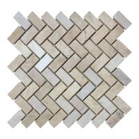 Мозаика из мрамора Матовая МКР-5СВ (47x23) Beige Mix