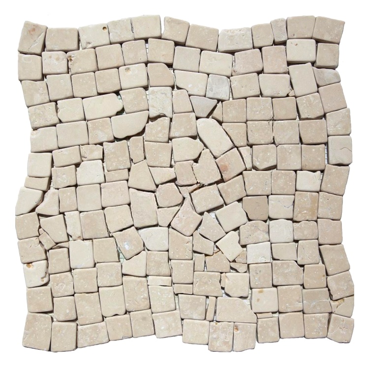Мозаїка з мармуру Матова МКР-ХСВ (хаотична) 23x15 мм Beige Mix