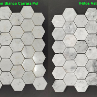 Мармурова мозаїка Mozaico de Lux C-MOS Hexagon Bianco Carrara Pol