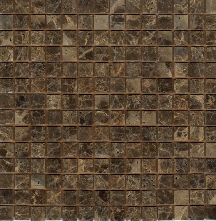 Мозаїка з мармуру D-CORE ZM-8810M Emperador Dark 20x20x4 (305x305) мм глянцева