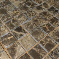 Мозаїка з мармуру D-CORE ZM-8810M Emperador Dark 20x20x4 (305x305) мм глянцева