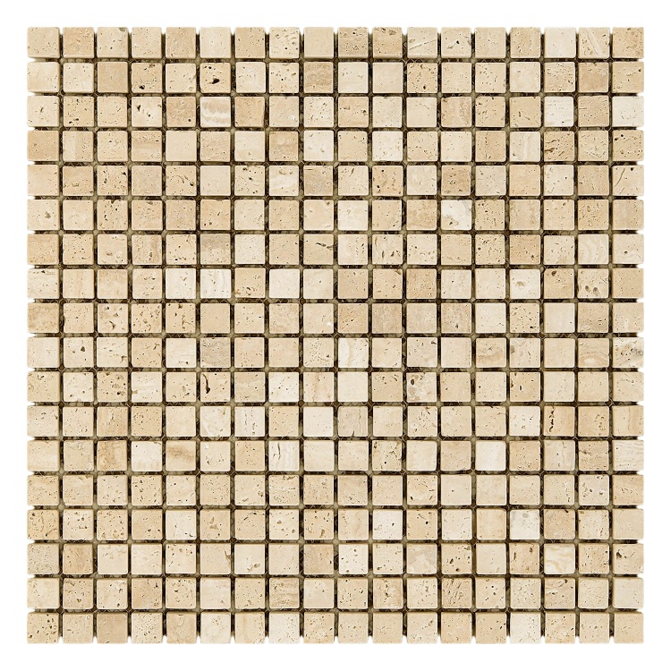 Мозаїка Mozaico de Lux K-MOS Travertino T.U. Bianco (15x15)