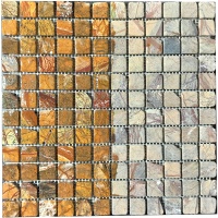 Мозаика из мрамора Матовая МКР-2СВА (23x23) Bidasar Brown