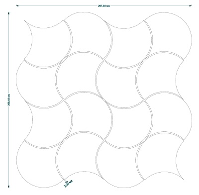Мозаїка керамічна Kotto Ceramica SCALES SC X 6029 Grey Shedol Light 300 x 300 x 9 (93 x 87) 0,075 м2