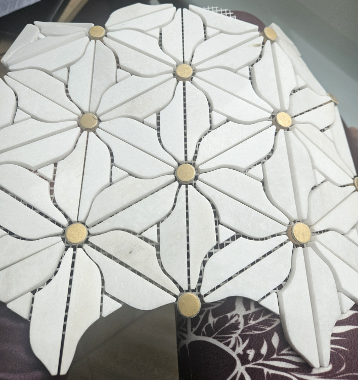 Мозаїка V-MOS VJQ-13 Flower White Mozaico de Lux