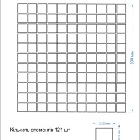 Мозаика керамическая Kotto Ceramica СМ 3001 С2 black/black str.  300 х 300 х 9   ( 25 х 25 )