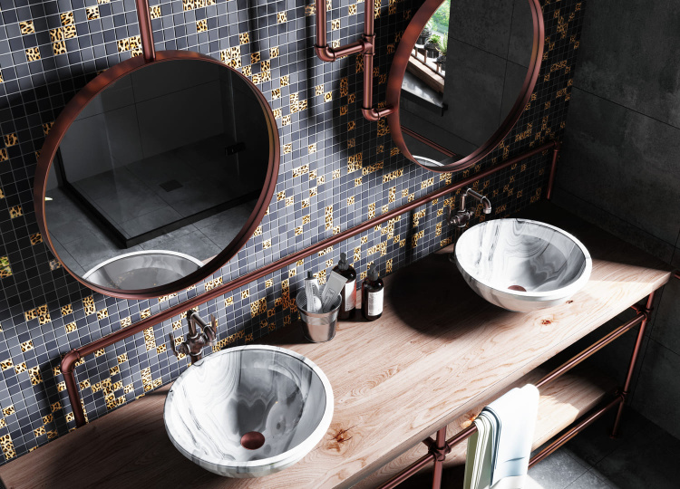 Мозаика стеклянная Kotto Ceramica GMP 0825043 С2 print 41/black mat 300 x 300 х 8 ( 25 х 25 )