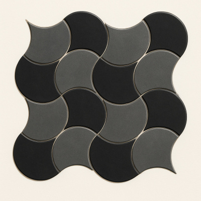 Мозаика керамическая Kotto Ceramica SCALES SC X2 6901 Silver/Graphite Black 300x300x9 (93x87) 0,075 м2
