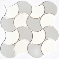 Мозаика керамическая Kotto Ceramica SCALES SC X2 6902 Flora Grey/White 300x300x9 (93x87) 0,075 м2