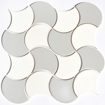 Мозаика керамическая Kotto Ceramica SCALES SC X2 6902 Flora Grey/White 300x300x9 (93x87) 0,075 м2