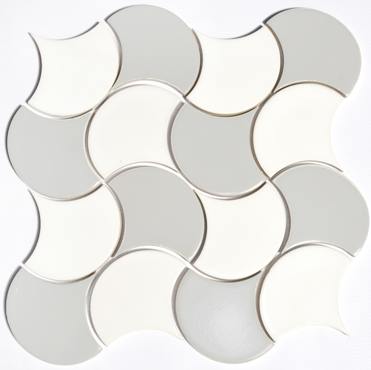 Мозаика керамическая Kotto Ceramica SCALES SC X2 6902 Flora Grey/White 300x300x9 (93x87) 0,075 м2
