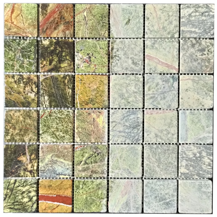 Мозаика из мрамора Матовая МКР-3СВ (47x47) Bidasar Green