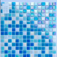 Мозаика стеклянная V-MOS F731 Aura Blue Mozaico de Lux