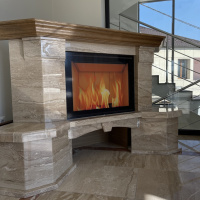 Портал для каміна Bravo Барбара Daino Reale мармур бежевий прямий n1