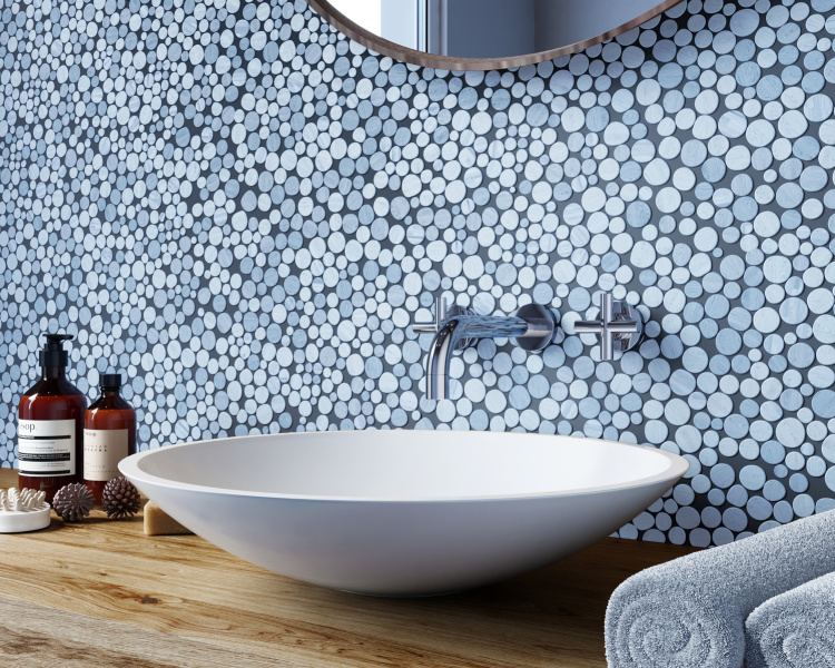 Мозаика из керамогранита Kotto Ceramica MI7 14300719C Lapislazzuli  300 x 300 х 10 (круг d 14-30)