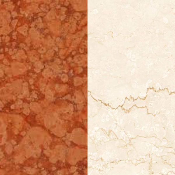 Портал для каміна Bravo Болонія Rosso Asiago + Botticino мармур червоний/бежевий прямий