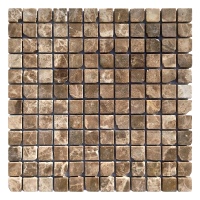 Мозаика из мрамора Матовая МКР-2СВА (23x23) Emperador Dark TR