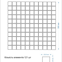 Мозаїка декоративна Kotto Ceramica СМ 3038 С Pixel White 300 х 300 х 8 ( 25 х 25 )