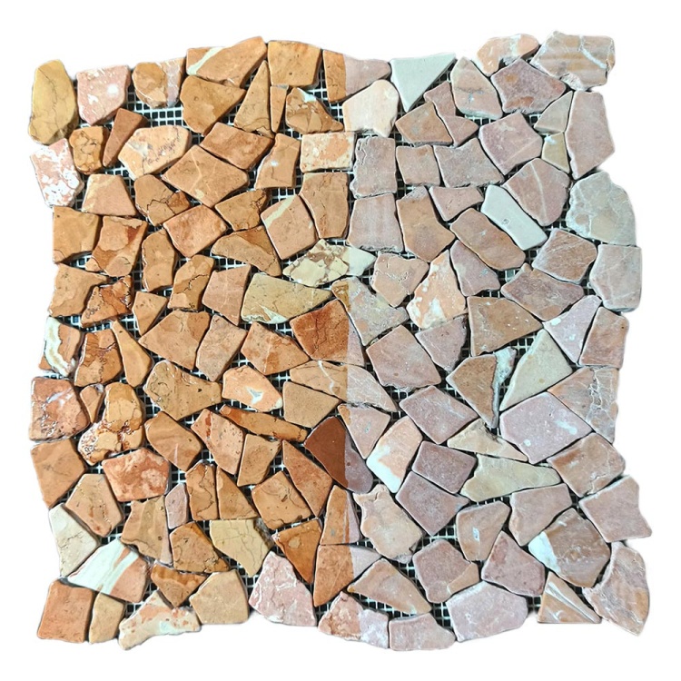 Мозаїка з мармуру Матова МКР-ХСВ (хаотична) Terracotta Mix