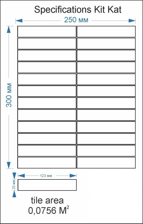 Мозаїка керамічна Kotto Ceramica Kit Kat K 6010 Forestgreen 252x300х9 (23х124)