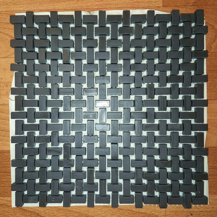 Мозаика из керамогранита Kotto Ceramica MI7 10200406C Nero  300 x 300 х 10 ( прямоугольник 10 x 20 )