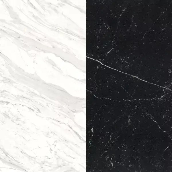 Портал для каміна Bravo Техно Volakas + Nero Marquina мармур білий/чорний кутовий