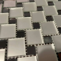 Мозаїка дзеркальна DecorStoneHub Zs-285х285-SG графітова з сатином 285х285 мм візерунок для кухні