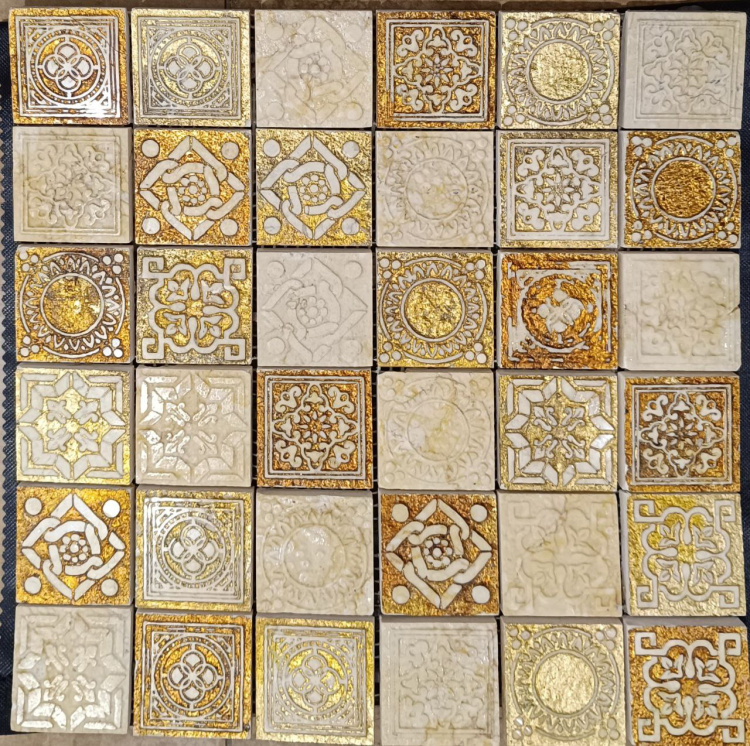 Мозаика Peronda 1A мозаика 30*30 кремовая золотая
