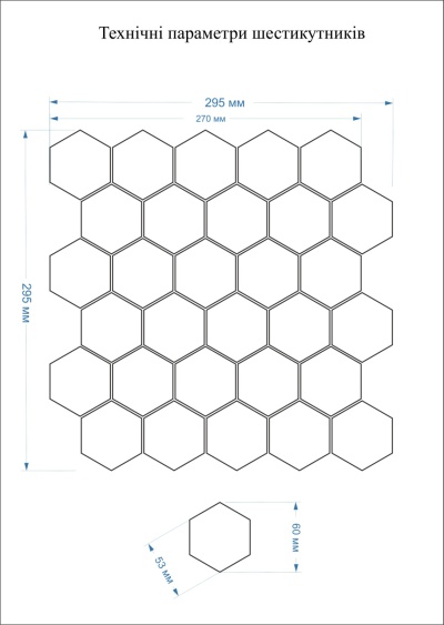 Мозаїка керамічна Kotto Ceramica HEXAGON HP 6001 295 х 295 х 9