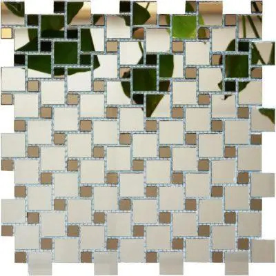 Мозаика зеркальная DecorStoneHub Zs-285х285-ZB серебристо-бронзовая 285х285 мм ритмическая для кафе