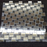 Мозаїка дзеркальна DecorStoneHub Zs-285х285-ZG сріблясто-графітова 285х285 мм комбінована для ванної
