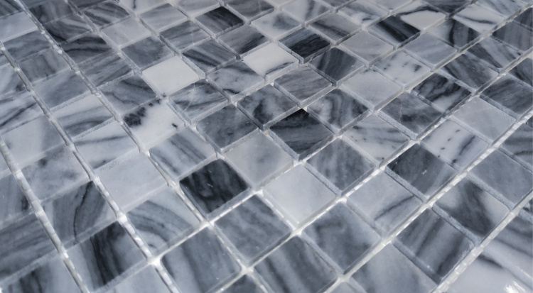 Мозаїка з мармуру D-CORE ZM-8811M Grey Marble 20x20x4 (305x305) мм глянцева на сітці
