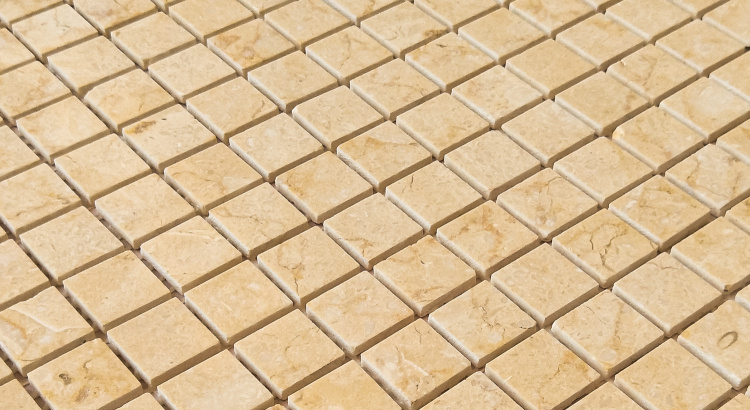 Мозаїка з мармуру D-CORE ZM-8812M Giallo Marble 20x20x4 (305x305) мм глянцева на сітці