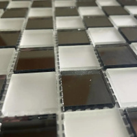 Мозаїка дзеркальна DecorStoneHub Zs-2x2-GS графітова з сатином 274х274 мм шахова текстура для офісу