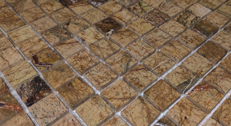 Мозаика из мрамора D-CORE ZM-8815M Bidasar Brown 20x20x4 (305x305) мм глянцевая на сетке