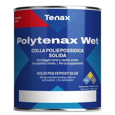 Клей поліепоксідний Tenax Polytenax Wet прозорий 1 л, густий швидкозастигаючий для вологої поверхні каменю