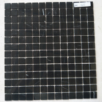Мозаика из мрамора D-CORE ZM-8816M Nero Marquina 20x20x4 (305x305) мм глянцевая на сетке