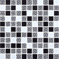 Мозаїка скляна Kotto Ceramica GMP 0825011 С3 print 10/black/white 300 x 300 х 8 ( 25 х 25 )