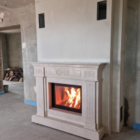 Портал для камина Bravo Александрия Botticino мрамор бежевый прямой Портал для камина Bravo Александрия Botticino мрамор бежевый прямой