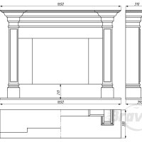 Портал для каміна Bravo Стокгольм Volakas + Nero Marquina мармур білий/чорний прямий