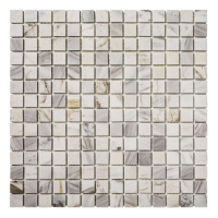 Мозаїка з мармуру D-CORE ZM-8817M Volakas 20x20x4 (305x305) мм глянцева на сітці