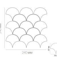 Мозаїка керамічна Kotto Ceramica SCALES SC 6001 Flora Grey 240 x 240 x 9 (0,037 m.2)