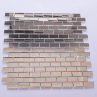 Мозаїка дзеркальна DecorStoneHub Zs-brik-Z срібляста 338х318 мм цегляна кладка для спальні та ванної