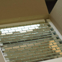 Мозаїка дзеркальна DecorStoneHub Zs-brik-Z срібляста 338х318 мм цегляна кладка для спальні та ванної