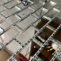 Мозаїка дзеркальна DecorStoneHub Zs-brik-Z срібляста 338х318 мм цегляна кладка для спальні та ванної