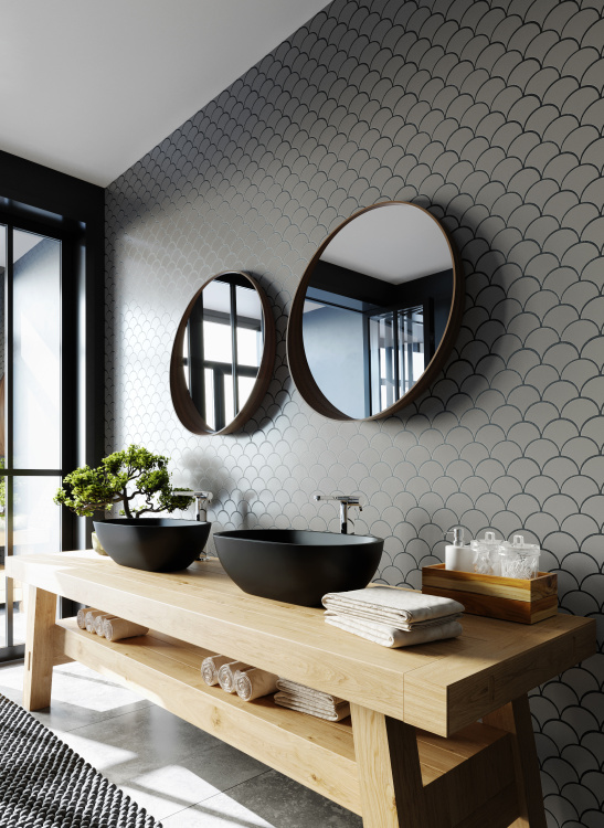 Мозаика керамическая Kotto Ceramica SCALES SC 6019 Silver 240 x 240 x 9 ( 0,037 m.2 )