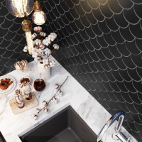 Мозаика керамическая Kotto Ceramica SCALES SC 6022 Graphite Black 240 x 240 x 9 ( 0,037 m.2 )