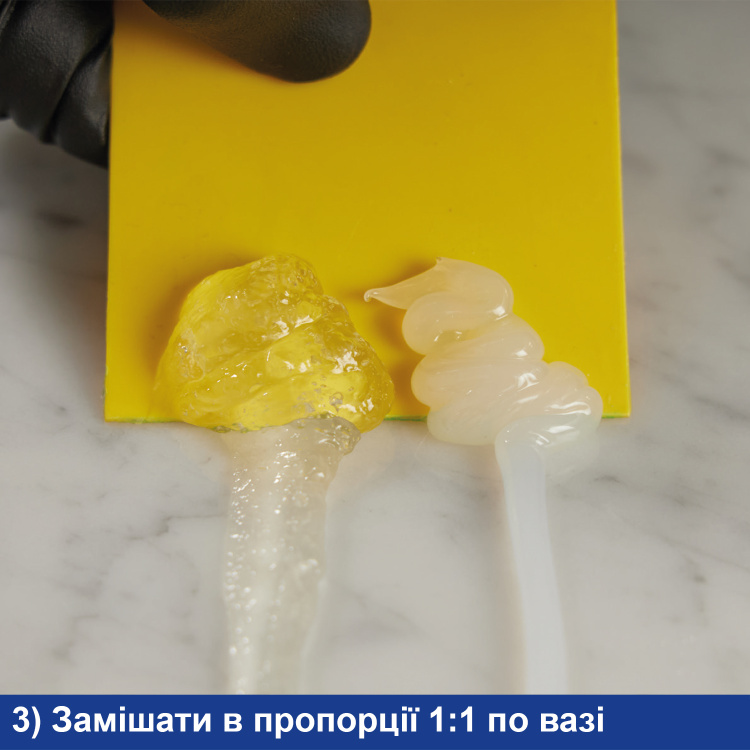 Клей епоксидний Tenax Glaxs Easy A+B прозорий 600 г нежовтіючий для каменю кварцу кераміки