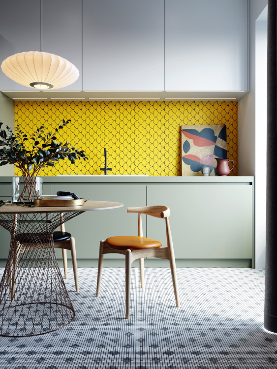 Мозаика керамическая Kotto Ceramica SCALES SC 6025 Dark Yellow 240 x 240 x 9 ( 0,037 m.2 )